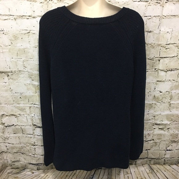 525 America Blue Ribbed Tie Up Sweater - Picture 3 of 5